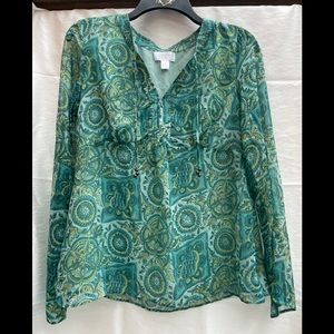 Ann Taylor Loft Semi Sheer Women’s Blouse Size8